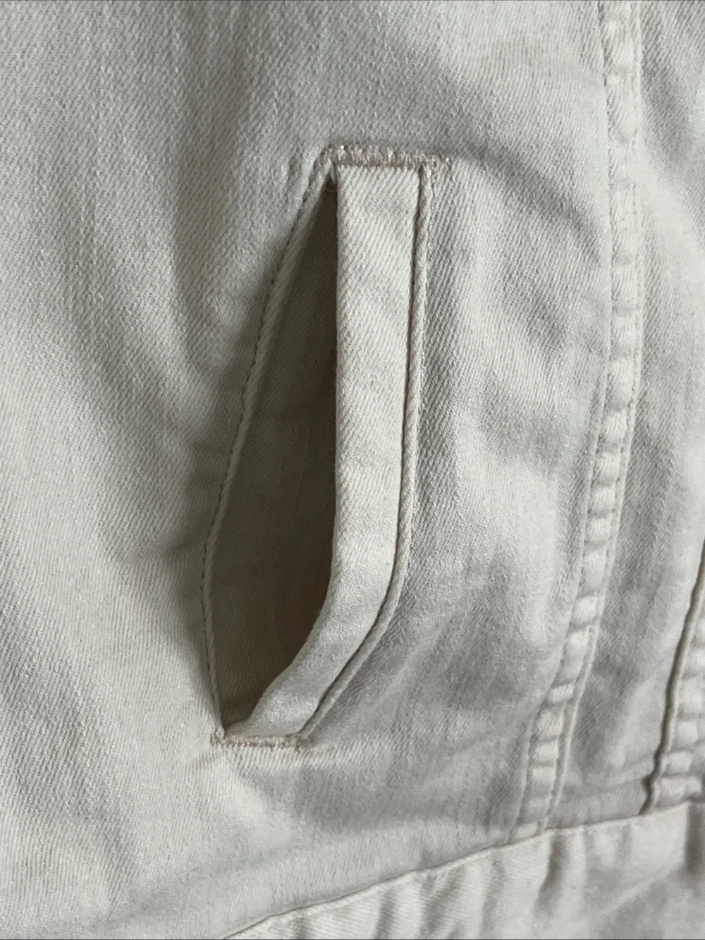 Soft Surroundings Cream Denim Jean Jacket EUC